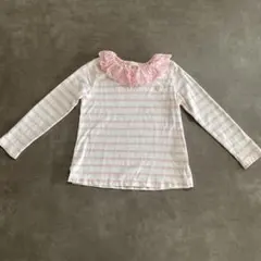 KP ニットプランナー　長袖Tシャツ　110 ボーダー　ロンT フリル