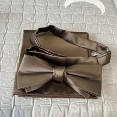 蝶ネクタイ　ボウタイ　メンズ　新郎　紳士　ブラウン　無地　高級 大人