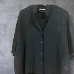 ブラック シースルー 五分袖シャツ