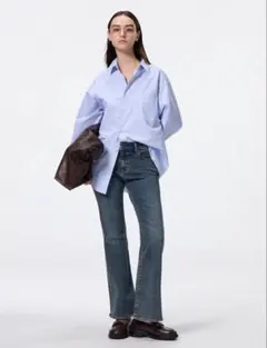 美品　ジーユー　スリムフレアジーンズ　Lサイズ　標準丈