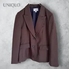 【UNIQLO イネス　コラボ】　ウールブレンド　テーラードジャケット　ブラウン