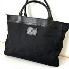 ミラショーン 黒 レザー ハンドバッグ 上質 シンプル 通勤 フォーマル 上品