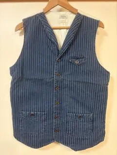 ETERNAL JEANS インディゴ ストライプ ベスト Lサイズ 日本製