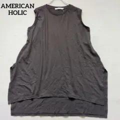 アメリカンホリック カットソーチュニック ノースリーブ 体型カバー 新品タグ付き