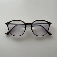 ダークブラウン ラウンド型メガネ