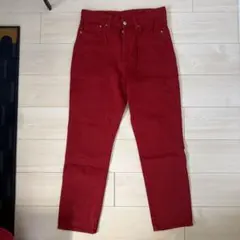 H&M &DENIM レッド　ストレートデニム　レディース