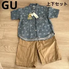 秋　GU 130 140 150 オーバーサイズデニム 上下セット