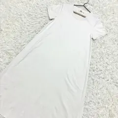 ユニクロ　エアリズム　コットン　Aラインロングワンピース　ホワイト　（L）