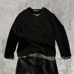 q*様 00s Y2K archive grunge 短丈 vネック　ニット　セ