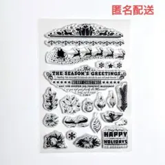 クリアスタンプ 冬モチーフQ-2 トナカイソリサンタシルエット