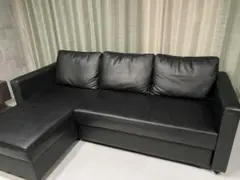 3人掛けソファ黒色