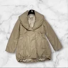 【希少美品】ダイアグラム　ベージュ　ダウンジャケット　女優襟　ボアジャケット