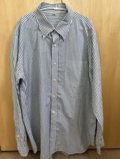 UNIQLO OLD UNIQLO 青と白のストライプ長袖シャツ XL ボーダー