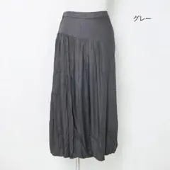 【新品送込】マライカ　レーヨンハーフタックバルーンスカート グレー