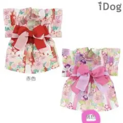 犬服　新品　iDog 花みやび浴衣ワンピ　　桃色　サイズLのサムネイル