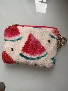 【新品未開封】FEILER スイカ型ポーチ キーチェーン付き 新品✩未開封】フェイラー ♥スイカドット キー&カードポーチ