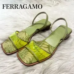 FERRAGAMO フラワープリント サンダル