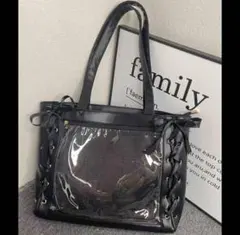 330ヲタ活 痛バッグ 黒　A4 トートバッグ　イベント　缶バ 大容量 推し活