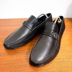 美品 フェラガモ ガンチーニ ビットローファー 黒 7EEE 金具 ブラック