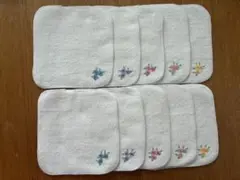 【10枚セット】タオルハンカチ　ハンドタオル13cm 無地