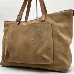 【美品 A4可】トッズ ショッピング トートバッグ スエード レザー ブラウンのサムネイル