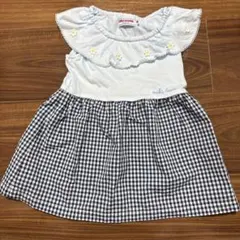 カイテム様　ミキハウス 水色チェック ワンピース、パンツ、靴下セット