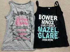 【美品未使用】タンクトップ、キャミソール2枚セット　110〜130 ガールズ