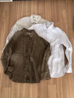 UNIQLO プレミアムリネン100％麻長袖シャツセット