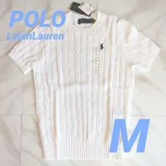 Polo Ralph Lauren ケーブルニット 半袖 M ホワイト