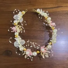 花冠 カチューシャ キッズ 子ども ビーズ パール ヘアバンド ブライダル