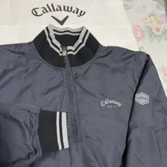 美品サイズL/Callaway秋冬暖か中綿撥水防風2WAYハーフJIPジャケット