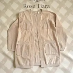 Rose Tiara ローズティアラ パール ニットカーディガン ミドル丈