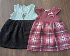 女の子ノースリーブワンピース　冬用　2枚セット　100cm