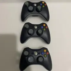 Xbox 360 ワイヤレスコントローラー ３個セット 電池式 黒