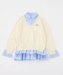 niceclaup ニットドッキングチュニックシャツワンピ ナイスクラップ