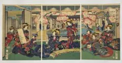 江戸初期、「称 岩佐又兵衛筆」、『本多平八郎姿絵屏風』、木版画に手彩、新品額付 江戸初期、『伝 岩佐又兵衛筆』、『本多平八郎姿絵屏風』、木版画に手