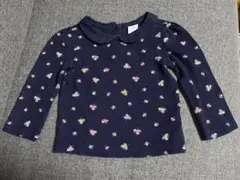 babyGAP 花柄フリル付き ネイビー 長袖Ｔシャツ 12-18m 80