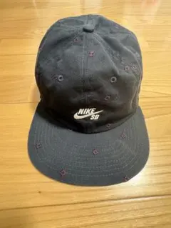 NIKE SB キャップブラック総柄刺繍　スケーター　古着　y2k