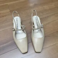 FABIO RUSCONI ベージュ スクエアトゥ ミュール 未使用品