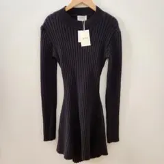 ACYM Black tie flare mini ワンピース ミニ 黒 新品