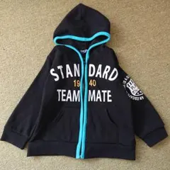 フード付き黒パーカー 110cm