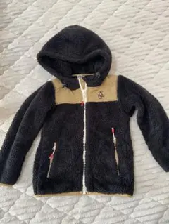 チャムス　CHUMS フリースジャケット 黒とベージュ フード付き キッズL