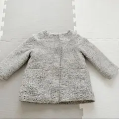 子供服　ベビーアウター　コート　裏ボア　グレー　86cm