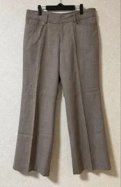 Brain washing大きめブラウン ワイドパンツ 前ポケット付き