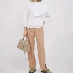 Mila owen スリット スラックス センタープレスパンツ