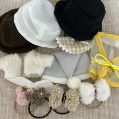 花 帽子 バッグ 2点セット おまとめ 8cm ほわぬい 忍たま ぬい服