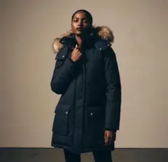 BURBERRY LONDON フォックスファー フィールドダウンコート黒