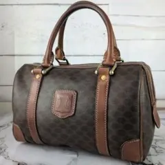 CELINE セリーヌ　ミニボストンバッグ　マカダム　トリオンフ　ハンドバッグ CELINE / セリーヌ マカダム柄 トリオンフ ミニボストンバッグ（PVC