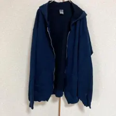 ギルダン 無地 パーカー フード 長首 袖リブ M 紺 綿 ルームウェアのサムネイル