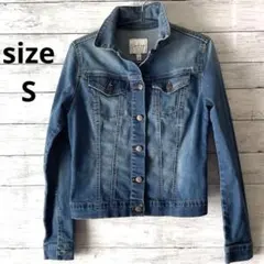 美品　ライトブルーデニムジャケット　Gジャン　ストレッチ素材　サイズS